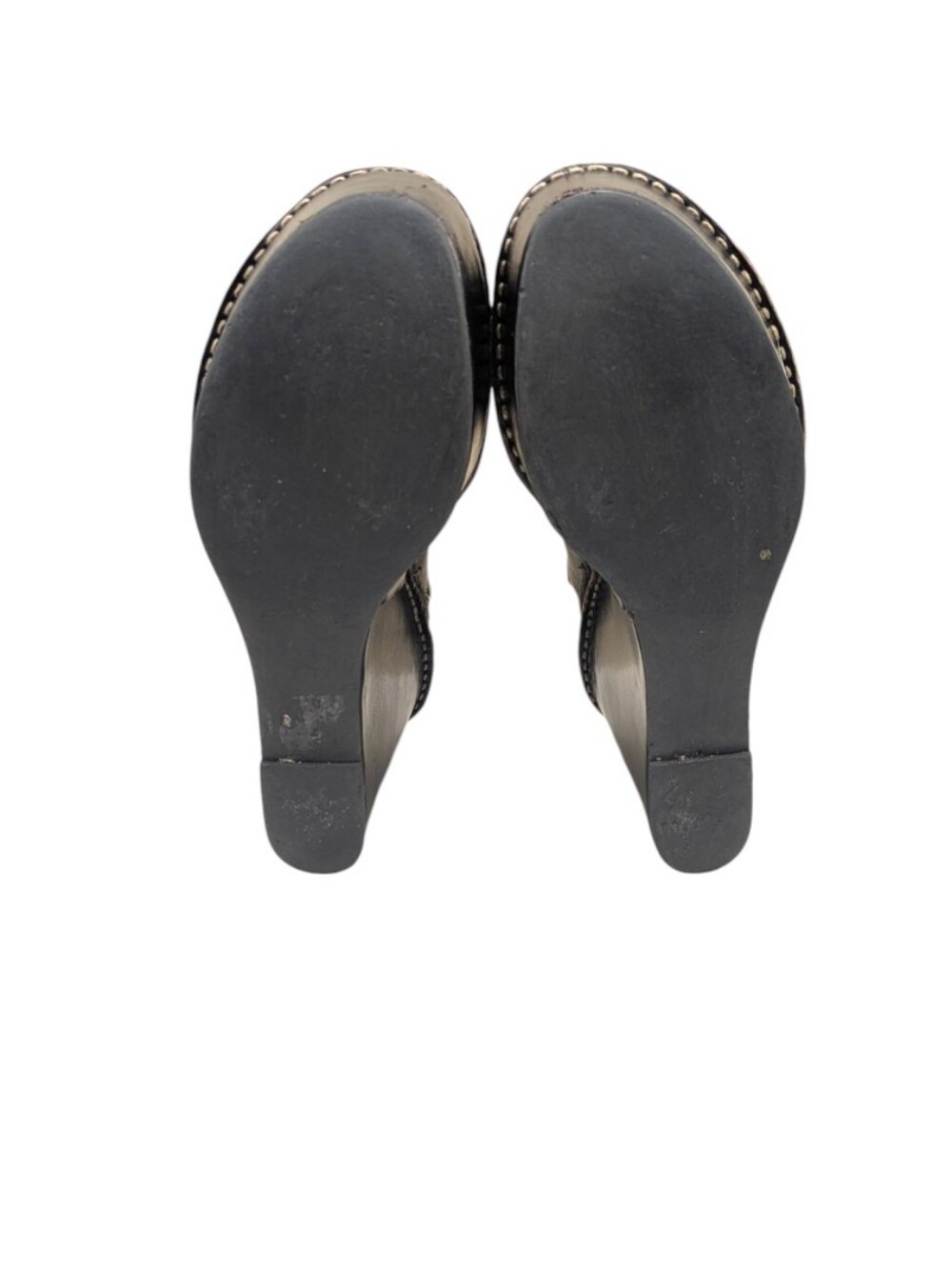 Barneys New York Italian Leather Platform Wedge Sandals EU 38 US 7.5/8  S4116 - Picture 9 of 11